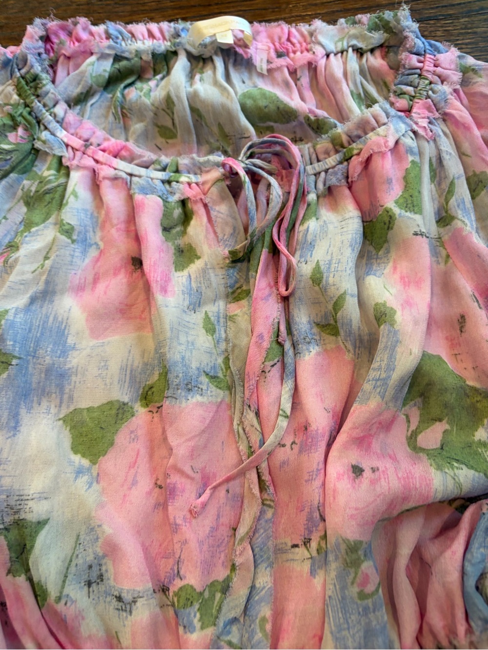 LoveShackFancy Pink Floral Tiered Mini Dress - Picture 3 of 4